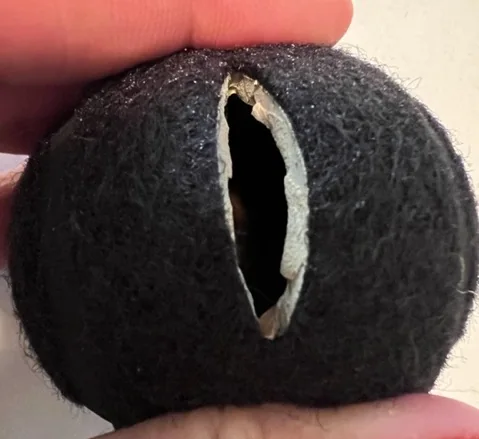 Black new precut tennis ball