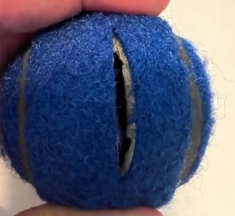 Blue new precut tennis ball